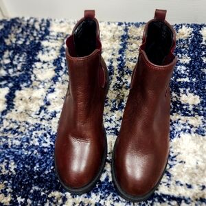 Marc Joseph Burgundy Ankle Boots